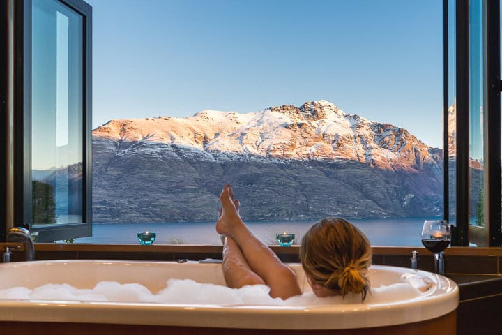 Azur Luxury lodge - Vue baignoire - hébergements d'exceptions en Nouvelle-Zélande